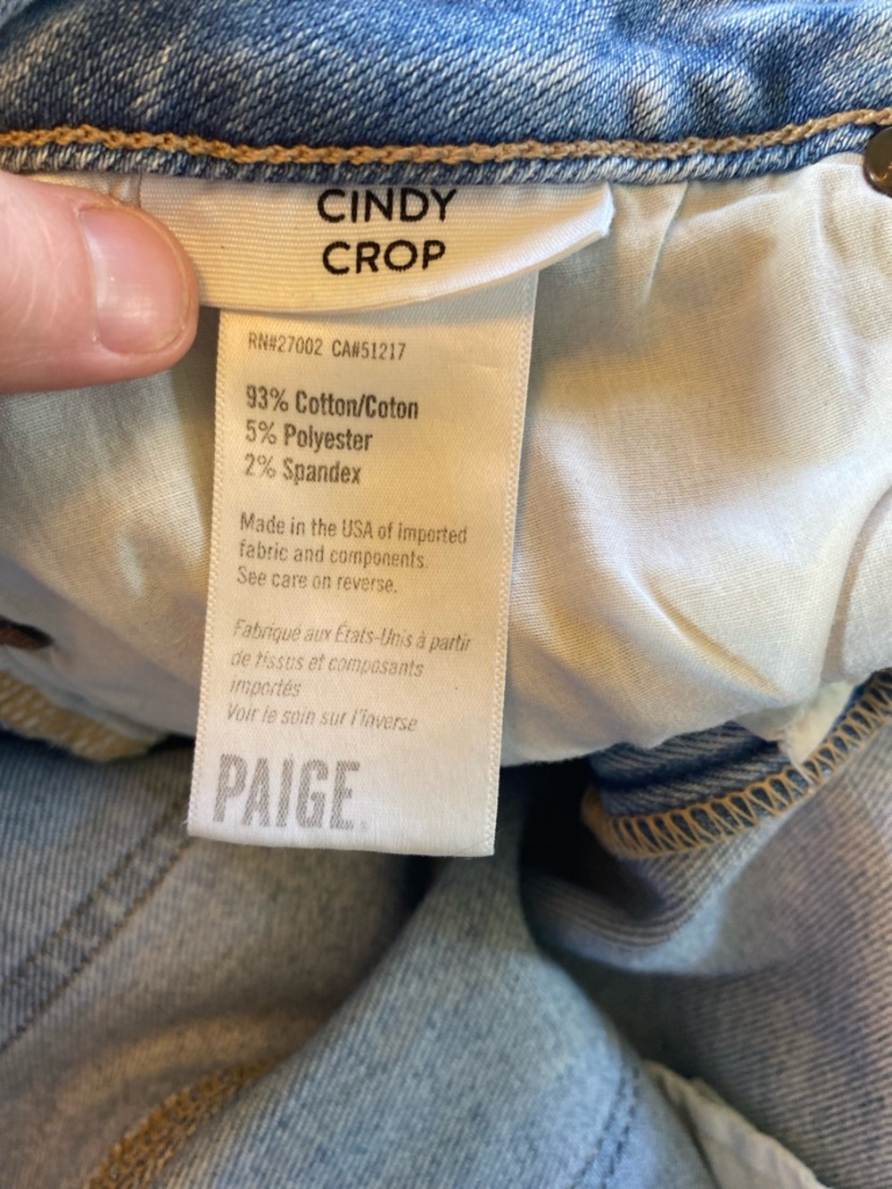 PAIGE Cindy Crop High Rise Straight Leg Raw Hem Jeans Mariska Size 32 - Picture 9 of 10